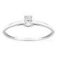 Anillo solitario de oro blanco 9K con diamante creado de talla pera 0,15 ct
