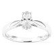 Anillo solitario de oro blanco 18K con diamante creado talla marquesa 0,50 ct