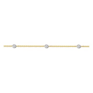 Pulsera de fantasía bicolor de oro 18K con diamantes 0,07 ct