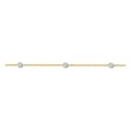 Pulseira de fantasia bicolor em ouro 18K com diamantes 0,07 ct