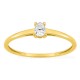 Anel solitário em ouro amarelo 9K com diamante criado de lapidação pera 0,15 ct