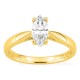 Anillo solitario de oro amarillo 18K con diamante creado talla marquesa 0,70 ct