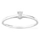 Anel solitário em ouro branco 9K com diamante criado de lapidação marquise 0,06 ct