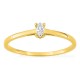 Anillo solitario de oro amarillo 9K con diamante creado de talla marquesa 0,06 ct