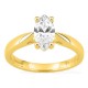 Anillo solitario de oro amarillo 18K con diamante creado talla marquesa 1,00 ct