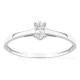 Anel solitário em ouro branco 9K com diamante criado de lapidação marquise 0,12 ct