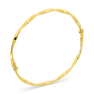 Brazalete rígido retorcido en oro amarillo de 9K