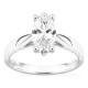 Anillo solitario de oro blanco 18K con diamante creado talla marquesa 1,50 ct