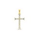 Pendente de cruz em ouro amarelo 9K e zircónias