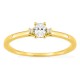 Anillo solitario de oro amarillo 9K con diamante acompañado 0,17 ct