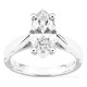 Anel solitário em ouro branco 18K com diamante criado lapidação marquise 2,00 ct
