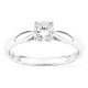 Anel solitário em ouro branco 18K com diamante criado de lapidação almofada 0,50 ct