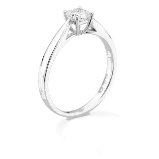 Anillo solitario de oro blanco 18K con diamante creado de talla cojín 0,50 ct