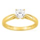 Anel solitário em ouro amarelo 18K com diamante criado de lapidação almofada 0,70 ct