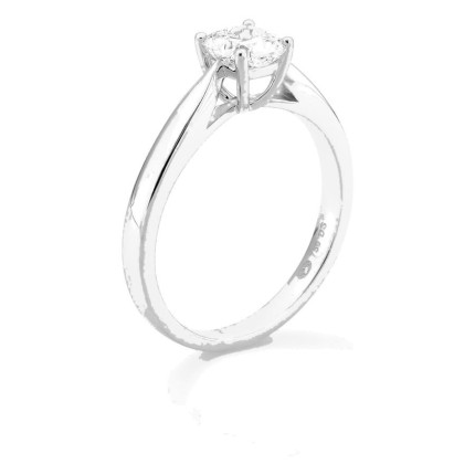Anillo solitario de oro blanco 18K con diamante creado de talla cojín 0,70 ct