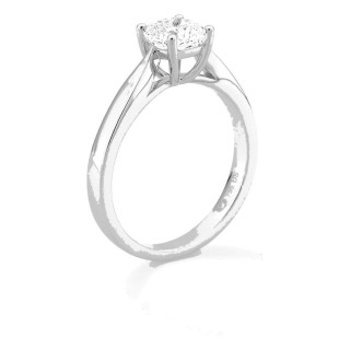 Anillo solitario de oro blanco 18K con diamante creado de talla cojín 1,00 ct