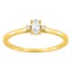 Anel solitário em ouro amarelo 9K com diamante de lapidação marquise acompanhado 0,13 ct