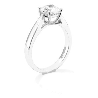 Anel solitário em ouro branco 18K com diamante criado de lapidação almofada 1,50 ct
