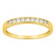 Media alianza de oro amarillo 9K con 9 diamantes creados 0,20 ct en engaste carril