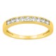Media alianza de oro amarillo 9K con 9 diamantes creados 0,30 ct en engaste carril