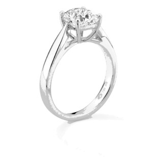 Anel solitário em ouro branco 18K com diamante criado de lapidação almofada 2,00 ct