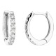 Brincos de argola em ouro branco 9K com diamantes criados 0,20 ct