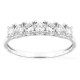 Meia aliança em ouro branco 9K com 7 diamantes criados 0,50 ct em cravação de garras