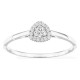 Anel em ouro branco 9K com diamantes criados 0,13 ct e centro de lapidação trillion 0,09 ct em halo