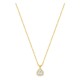 Colar em ouro amarelo 9K com pendente de 6x6 mm e diamantes criados 0,13 ct