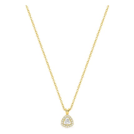 Collar de oro amarillo 9K con colgante de 6x6 mm y diamantes creados 0,13 ct