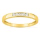 Anel em ouro amarelo 9K com 5 diamantes criados 0,15 ct em cravação carril