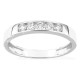Anillo de oro blanco 9K con 5 diamantes creados 0,35 ct en engaste carril