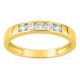 Anel em ouro amarelo 9K com 5 diamantes criados 0,35 ct em cravação carril