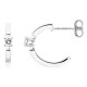 Brincos de argola em ouro branco 9K com diamantes criados 0,11 ct
