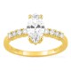 Anillo solitario acompañado de oro amarillo 18K con diamantes creados 1,21 ct talla marquesa