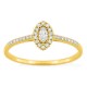 Anillo de oro amarillo 9K con diamantes creados 0,18 ct y centro de talla marquesa 0,06 ct en halo