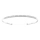 Pulseira rígida em ouro branco 9K com diamantes criados 0,87 ct