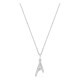 Collar inicial letra A de oro blanco 9K con diamantes creados 0,10 ct
