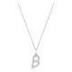 Collar inicial letra B de oro blanco 9K con diamantes creados 0,14 ct