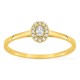Anillo de oro amarillo 9K con diamantes creados 0,10 ct y centro ovalado 0,06 ct en halo