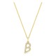 Collar inicial letra B de oro amarillo 9K con diamantes creados 0,14 ct