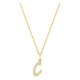 Collar inicial letra C de oro amarillo 9K con diamantes creados 0,09 ct