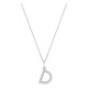 Collar inicial letra D de oro blanco 9K con diamantes creados 0,11 ct
