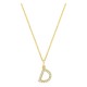 Collar inicial letra D de oro amarillo 9K con diamantes creados 0,11 ct