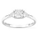 Anillo de oro blanco 18K con diamantes creados 0,68 ct y centro de talla cojín 0,50 ct