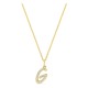 Colar inicial letra G em ouro amarelo 9K com diamantes criados 0,12 ct