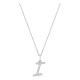 Colar inicial letra I em ouro branco 9K com diamantes criados 0,10 ct