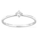 Anillo solitario de oro blanco 18K con diamante creado 0,10 ct