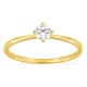 Anel solitário em ouro amarelo 18K com diamante criado 0,20 ct