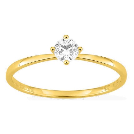 Anillo solitario de oro amarillo 18K con diamante creado 0,20 ct